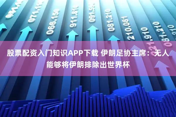 股票配资入门知识APP下载 伊朗足协主席：无人能够将伊朗排除出世界杯